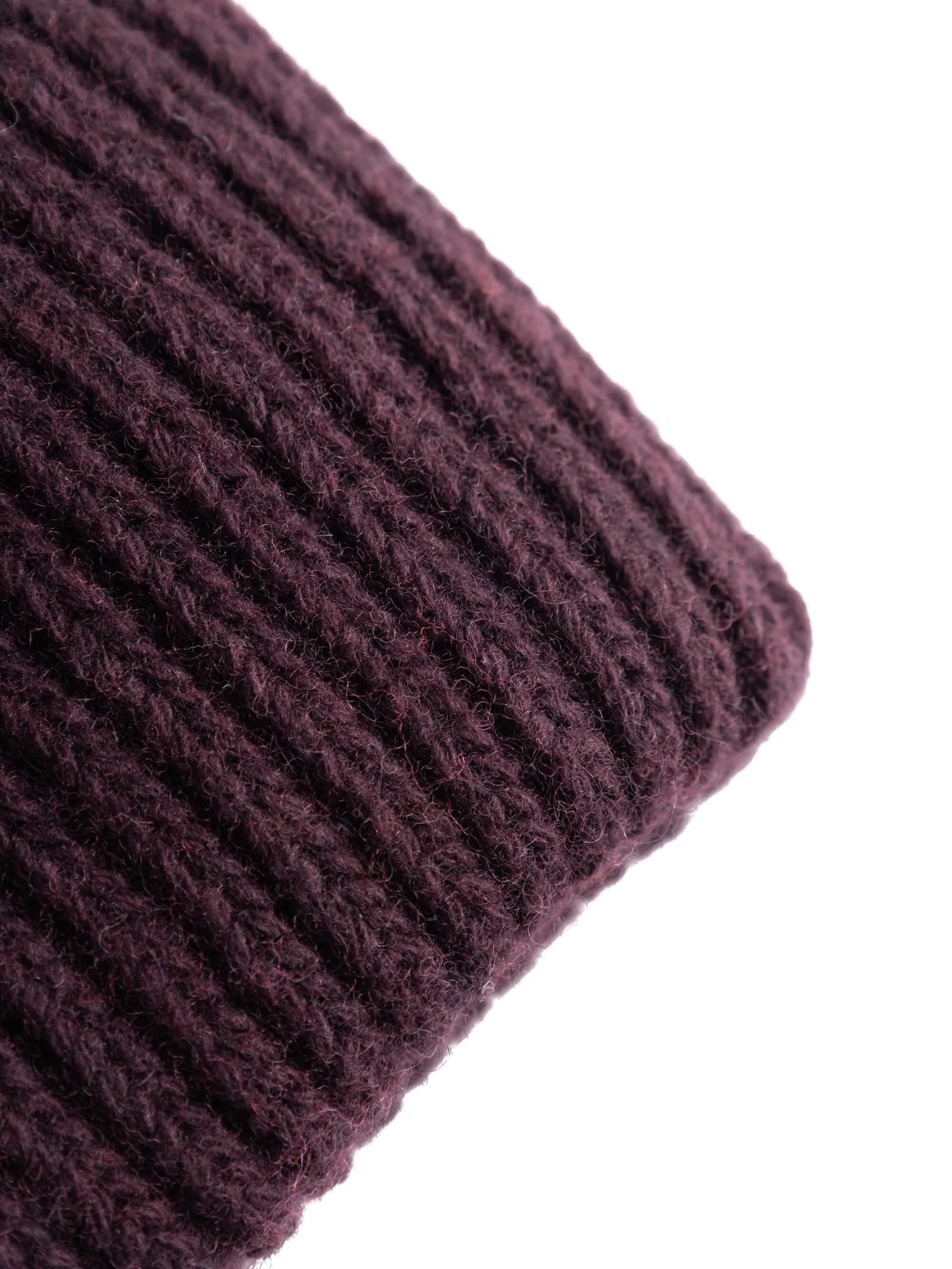 Low wool rib beanie - Deep Mahogany