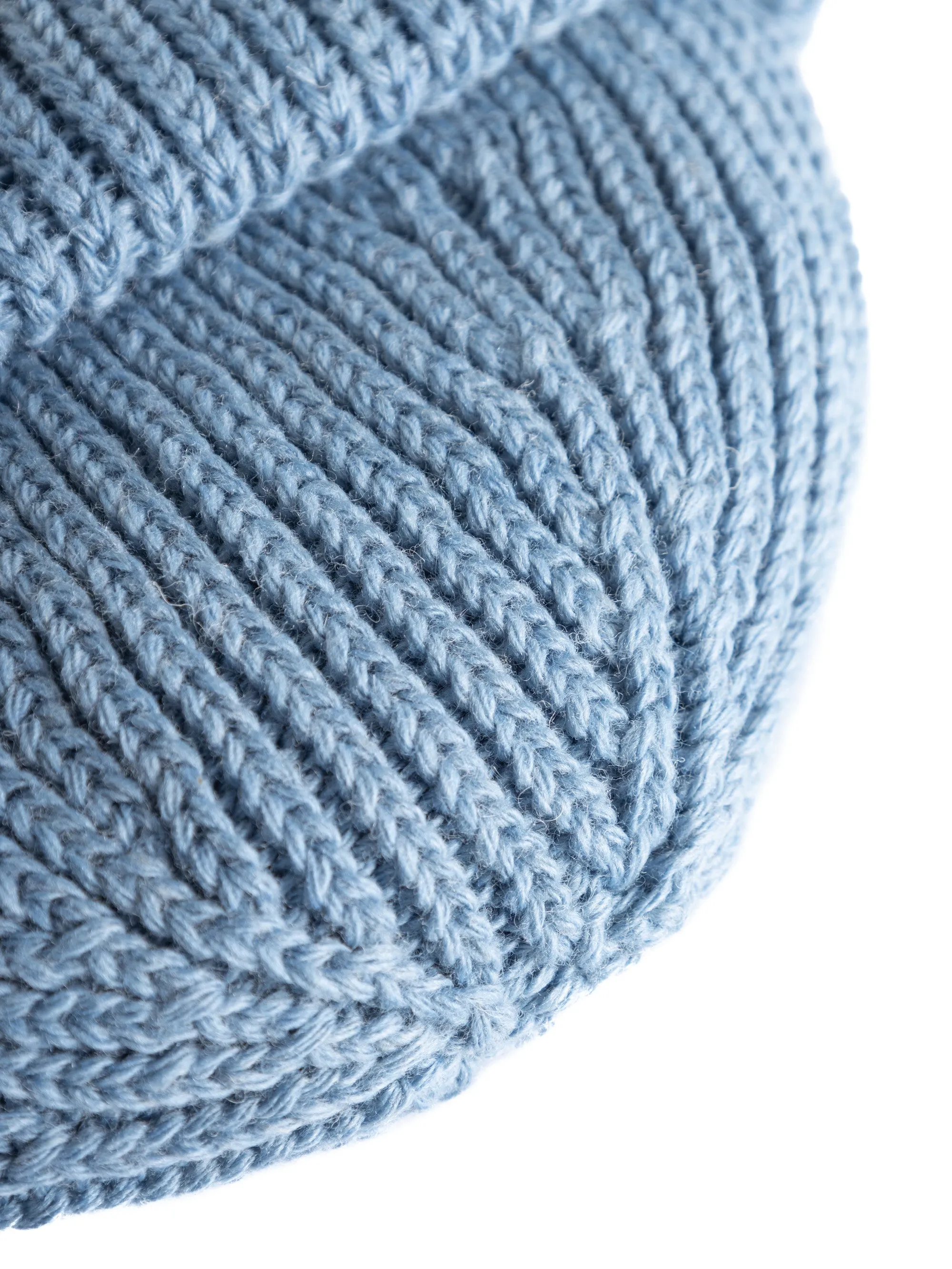 Low wool rib beanie - Dusty Blue Melange