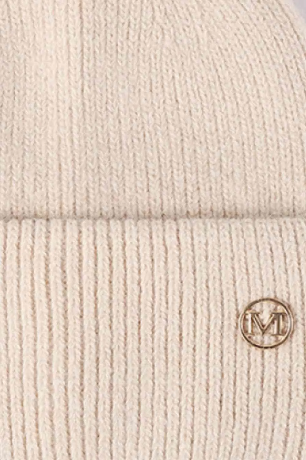 M Rib-Knit Cuff Beanie