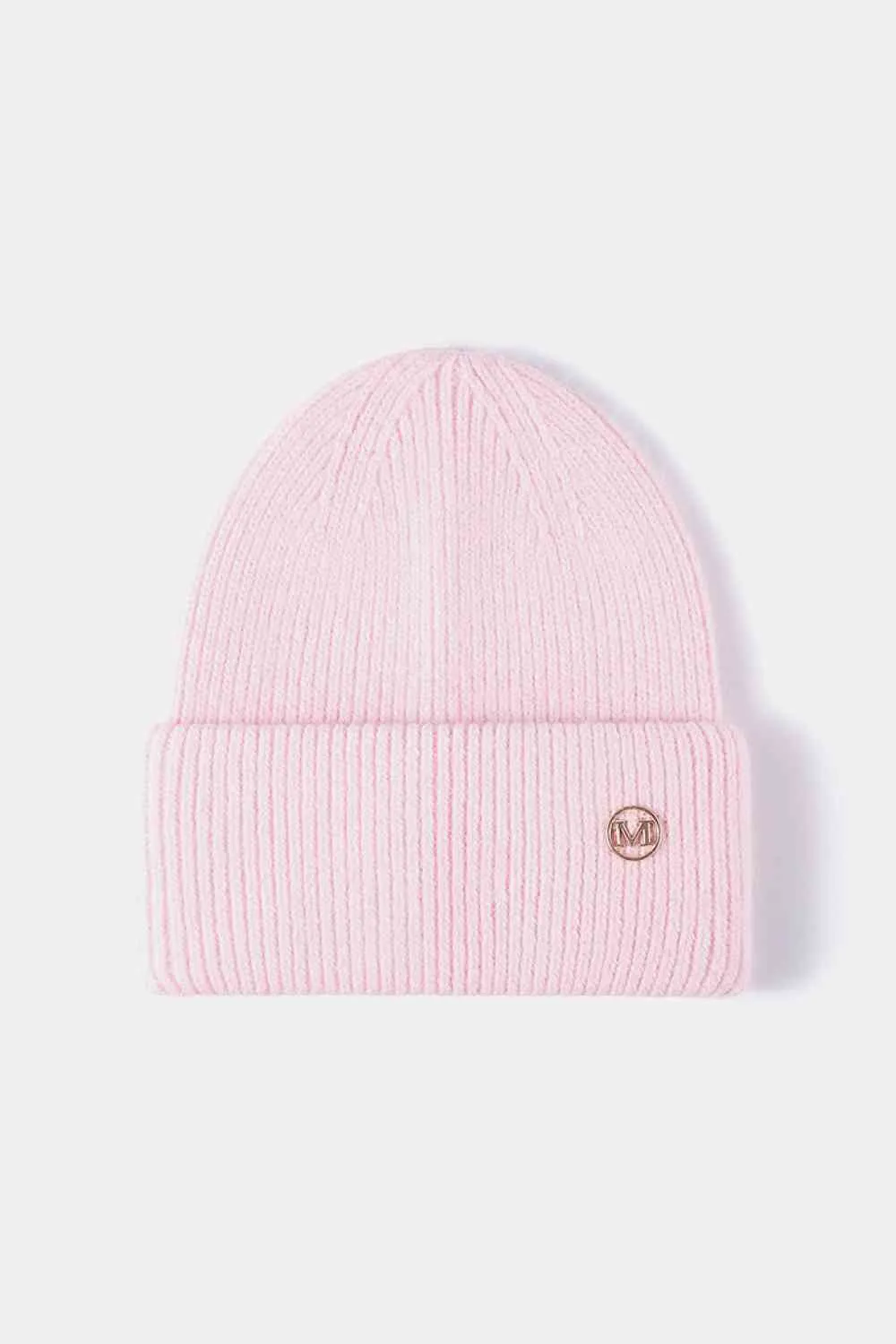 M Rib-Knit Cuff Beanie