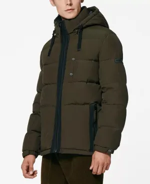 Marc New York Mens Puffer Jacket Coat Large Green Full Zip