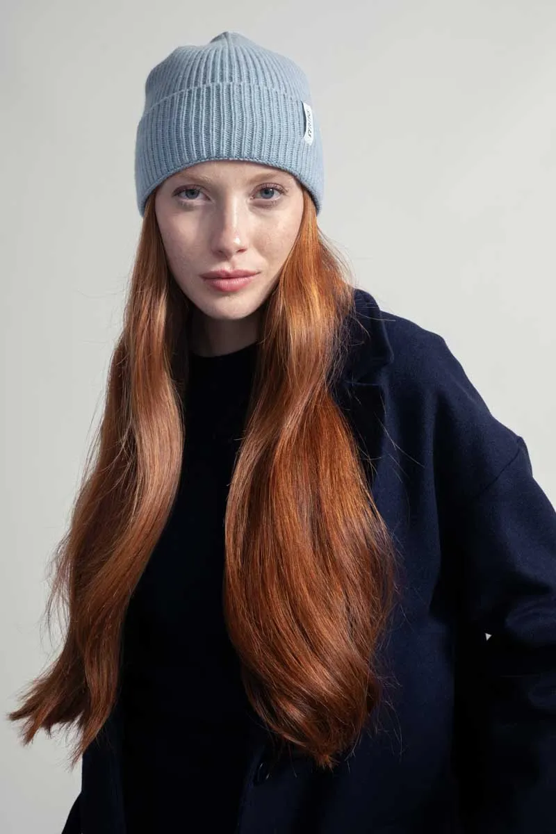 Marcello Unisex Cashmere Beanie Blue
