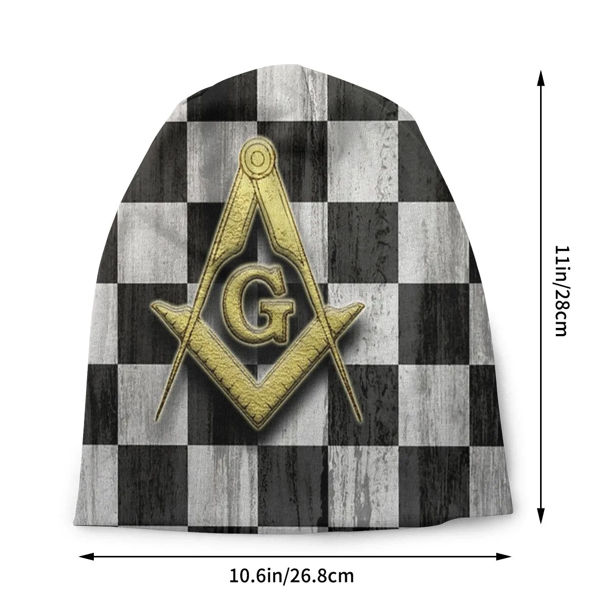 Master Mason Blue Lodge Beanie - Checkers Slouchy Hat