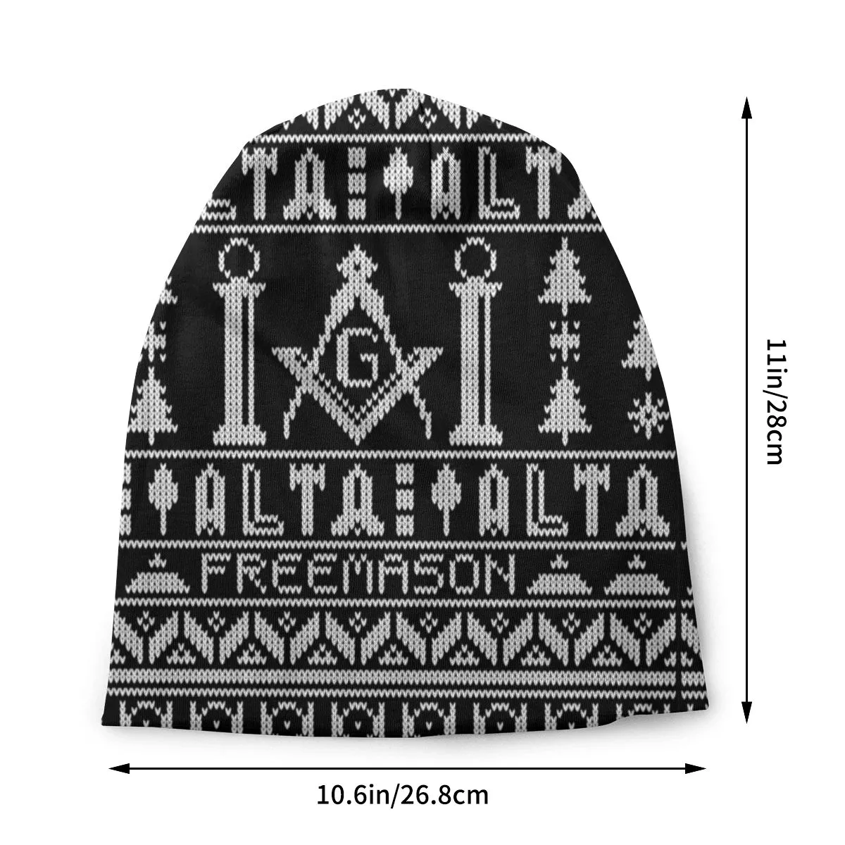 Master Mason Blue Lodge Beanie - Christmas Black & White
