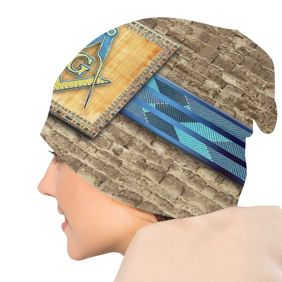 Master Mason Blue Lodge Beanie - Egyptian Pyramid