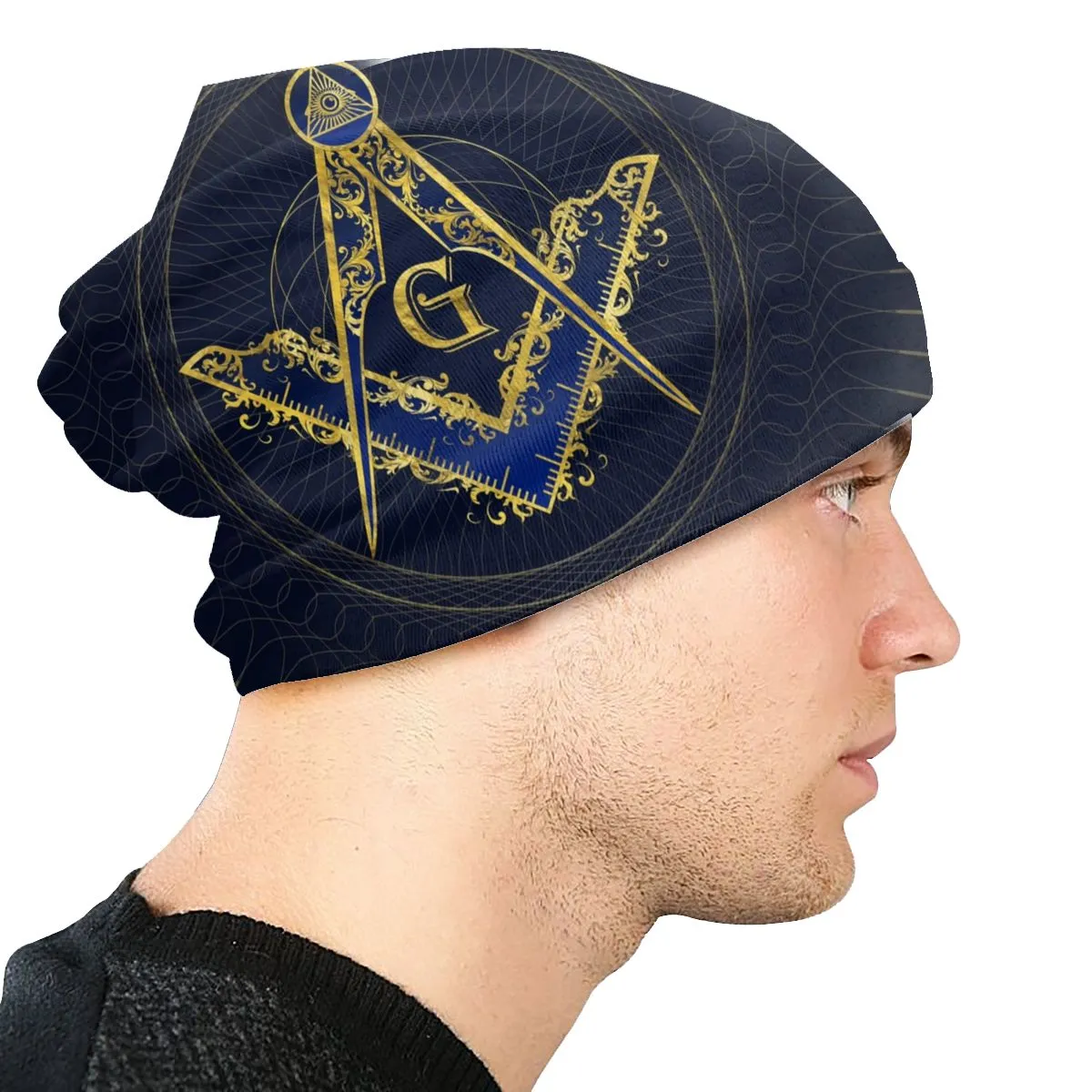 Master Mason Blue Lodge Beanie - Evil Eye Symbol