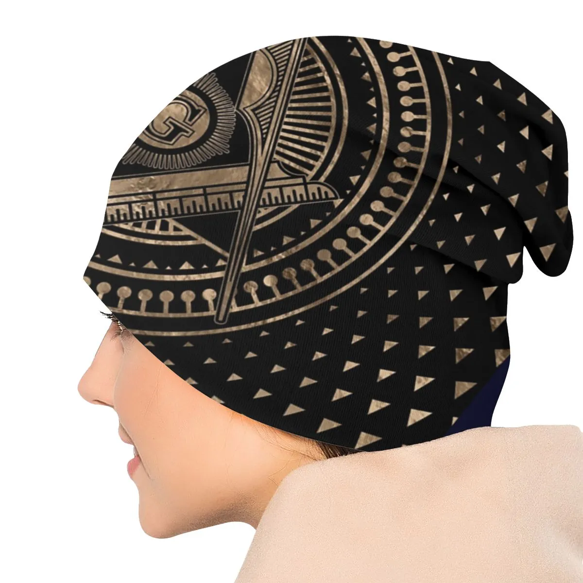 Master Mason Blue Lodge Beanie - Warm Masonic Slouchy Hat