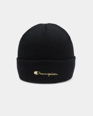 Men's Champion Script Beanie Black/Gold