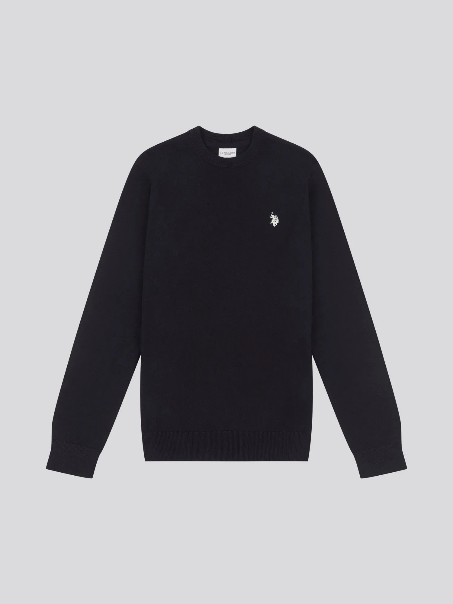 Mens Cotton Crewneck in Black Bright White DHM