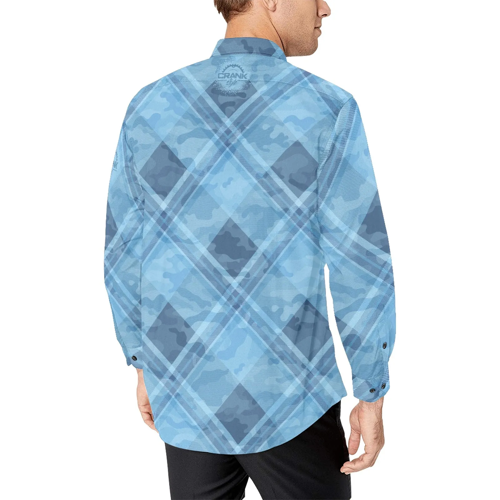 Men's Dusty Blue Camo Long Sleeve MTB Shirt