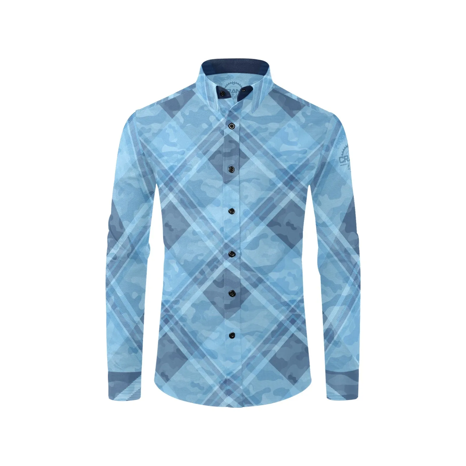 Men's Dusty Blue Camo Long Sleeve MTB Shirt