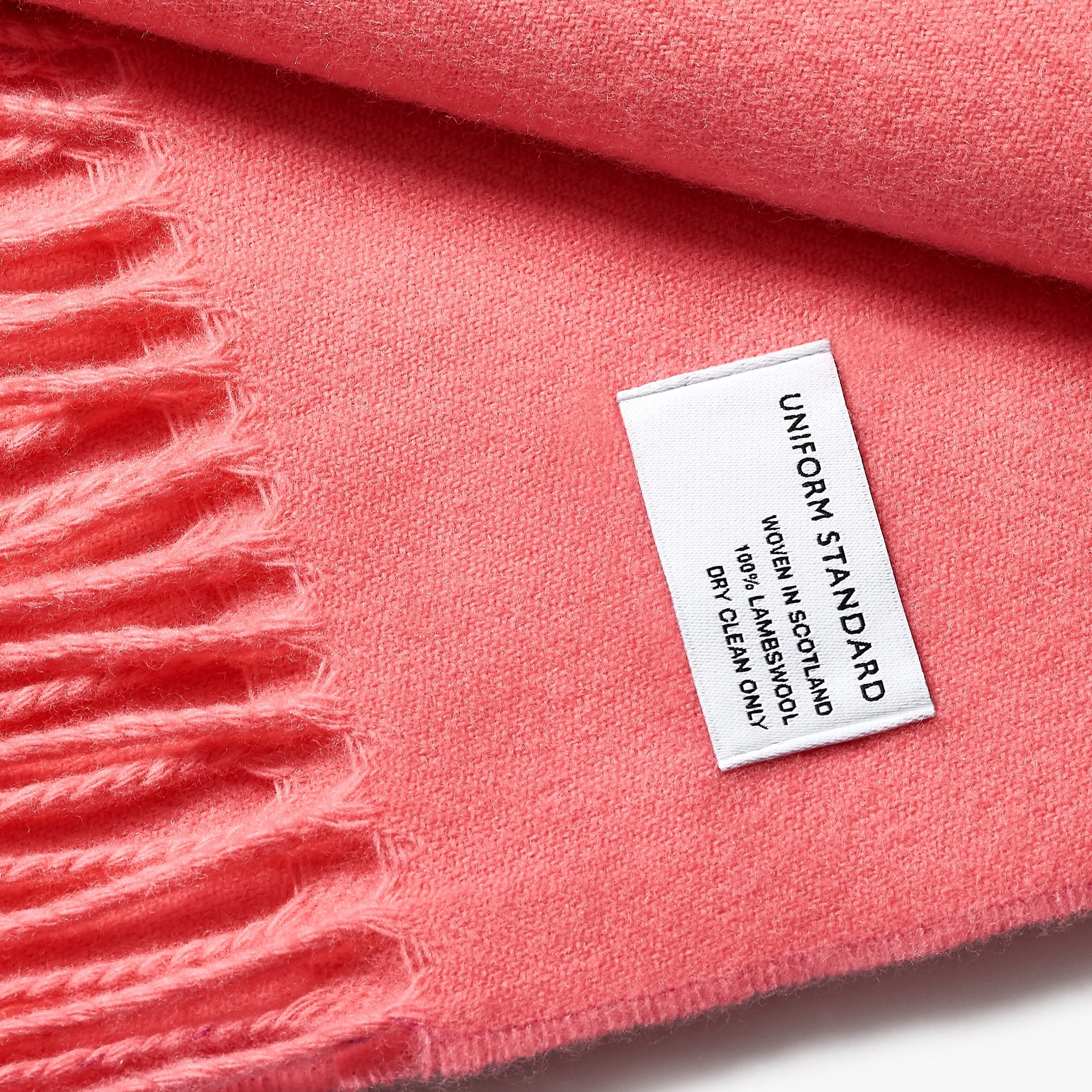Merino Wool Woven Scarf Coral