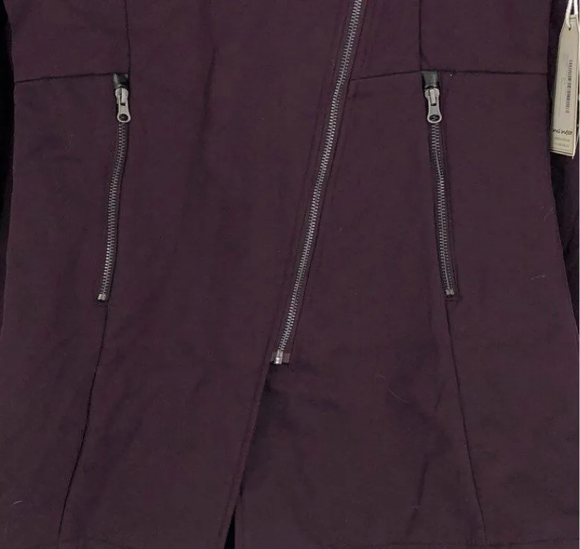 Mia Melon Women's Purple Herringbone Cotton Hooded Overcoat - Size M