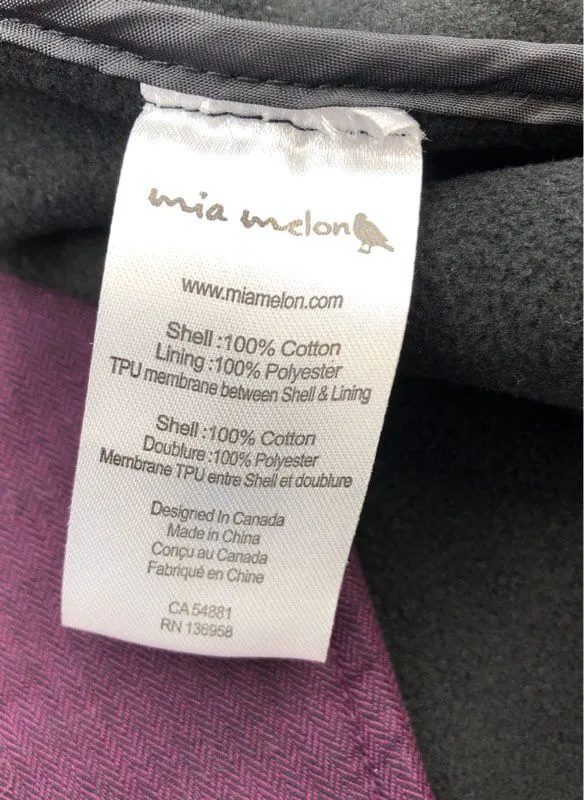 Mia Melon Women's Purple Herringbone Cotton Hooded Overcoat - Size M