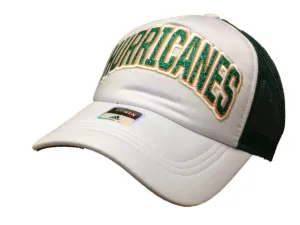Miami Hurricanes Adidas WOMENS Glitter Logo Structured Trucker Style Hat