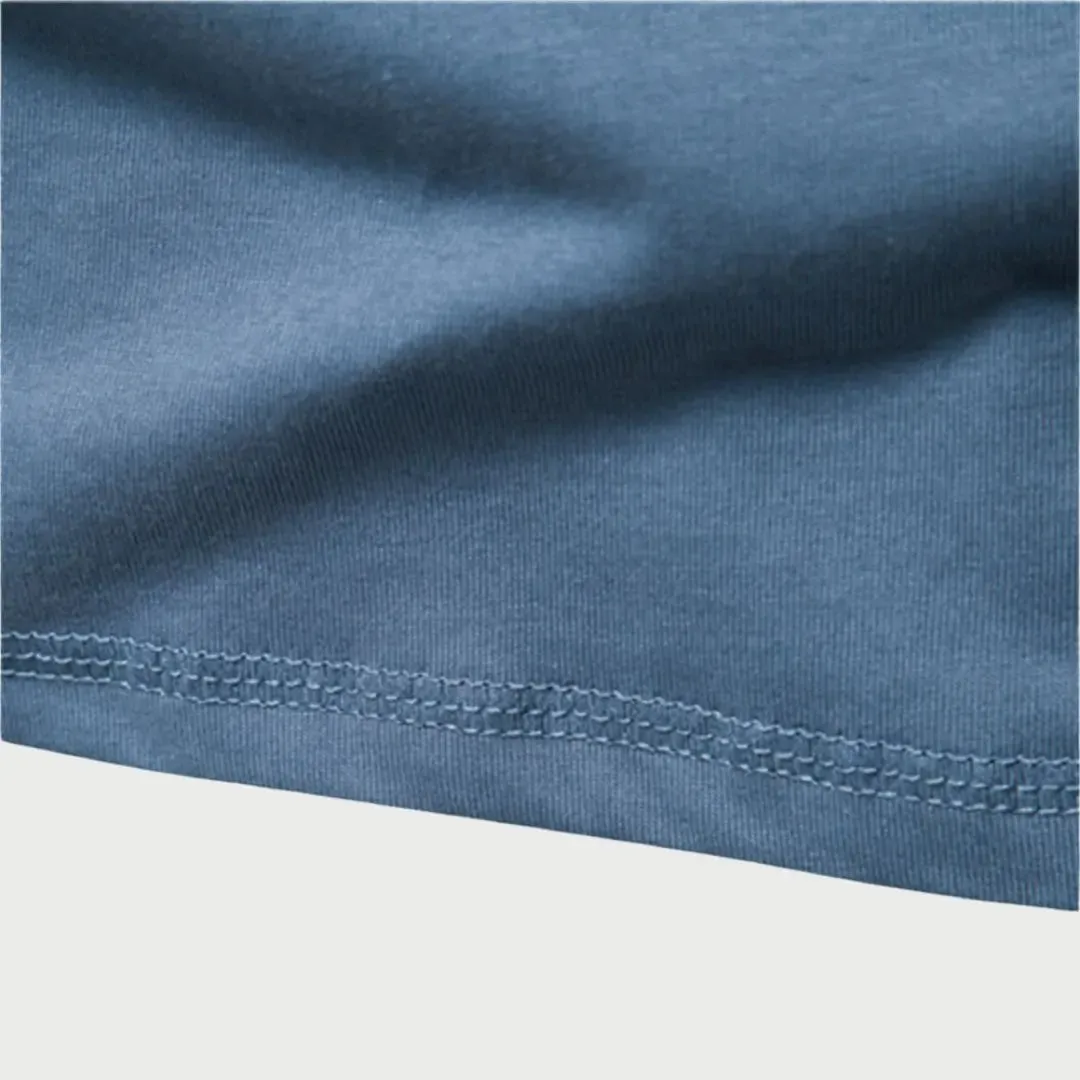 Minimalist Henry Neck Long Sleeve T-Shirt - Cross & Crown