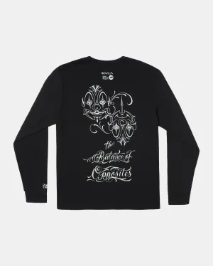 Mister Cartoon Faces Long Sleeve Tee - Black