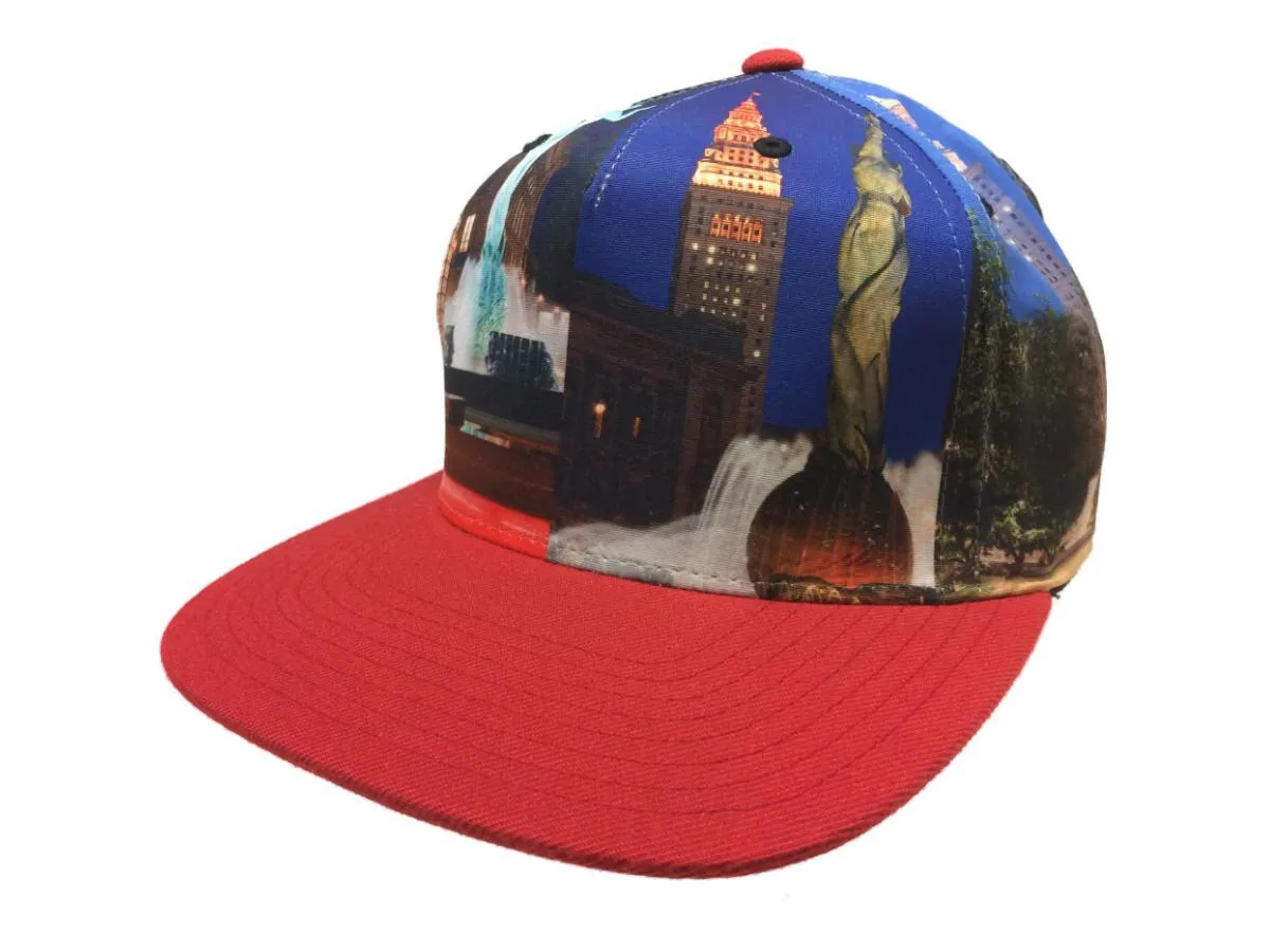 Mitchell & Ness City Scape Multi-Color Adjustable Snapback Flat Bill Hat Cap