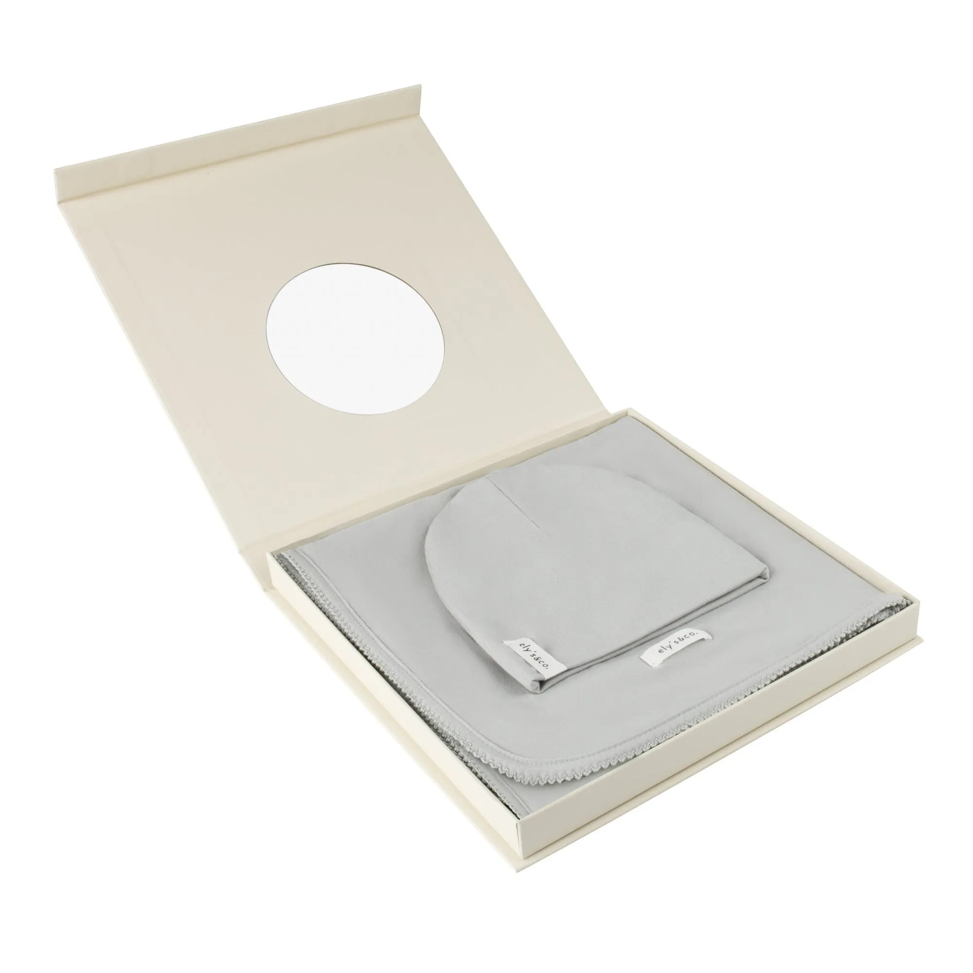 Modal Swaddle & Beanie Set in Gift Box - Dusty Blue