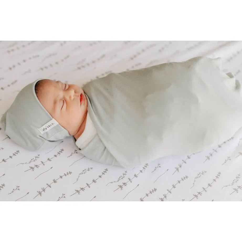Modal Swaddle & Beanie Set in Gift Box - Dusty Blue
