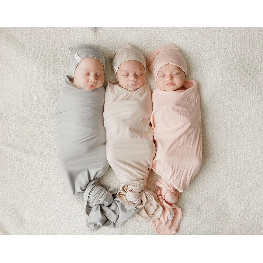 Modal Swaddle & Beanie Set in Gift Box - Dusty Blue