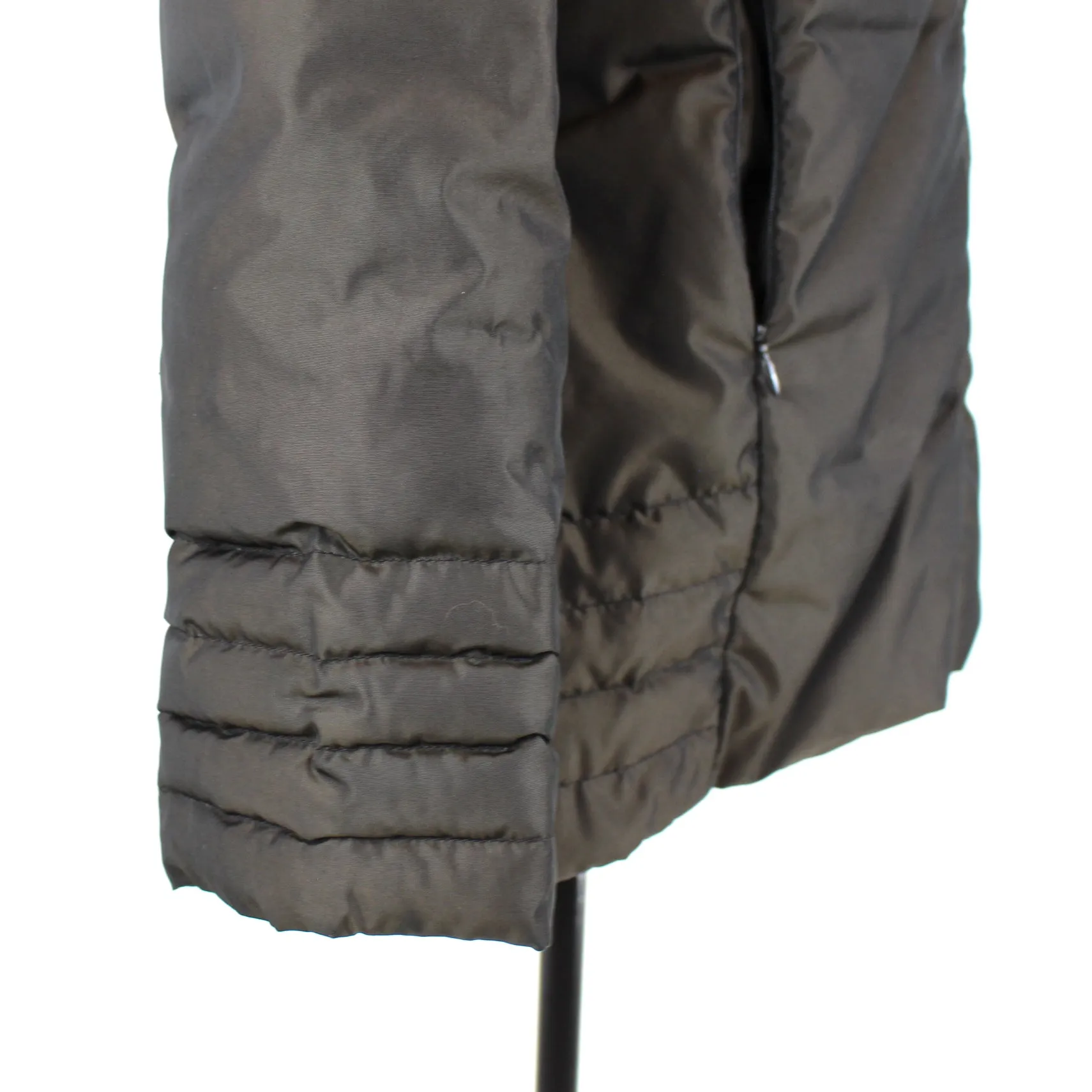 Moncler Down Fur Trim Hooded Coat