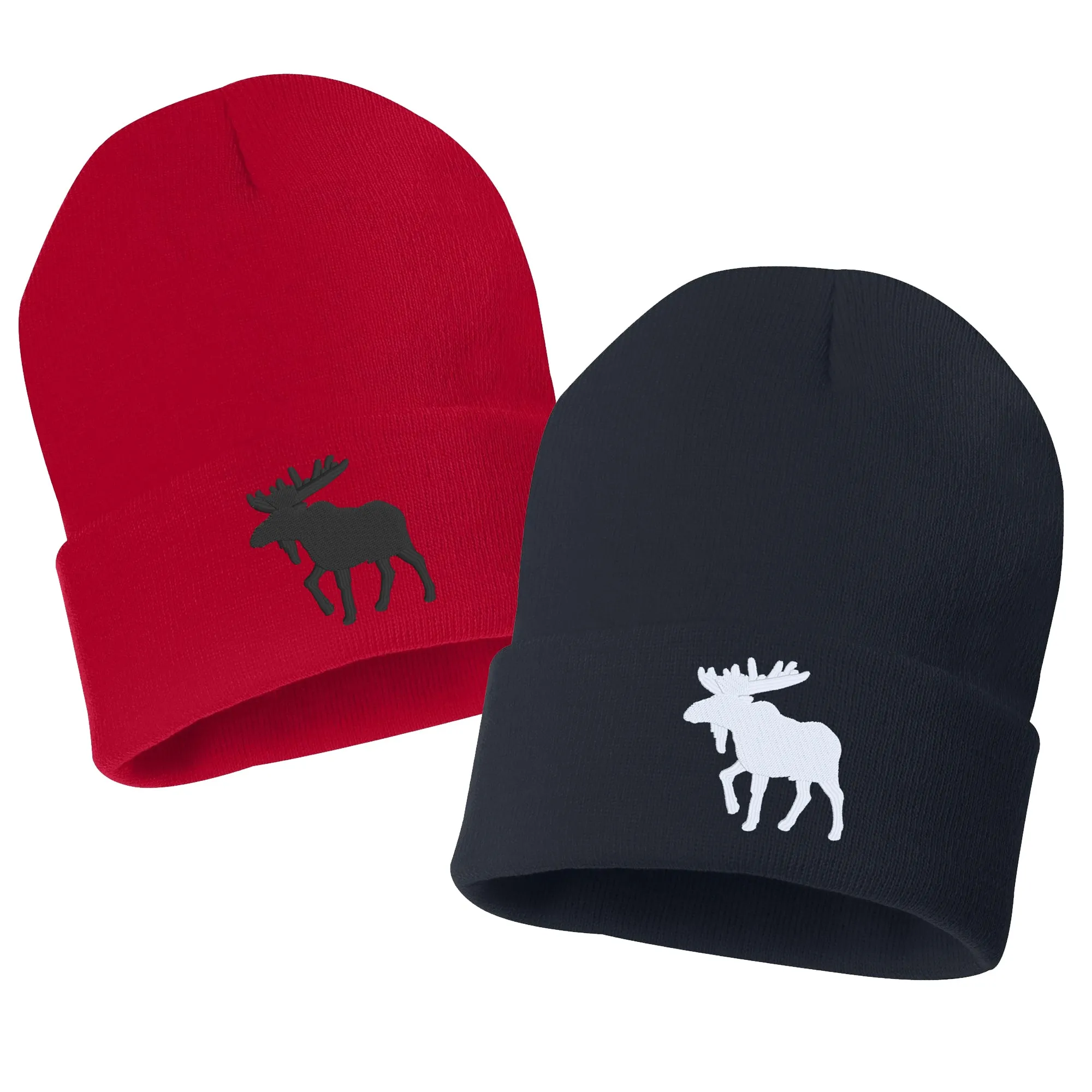 MOOSE Embroidered Cuffed Beanie Hat