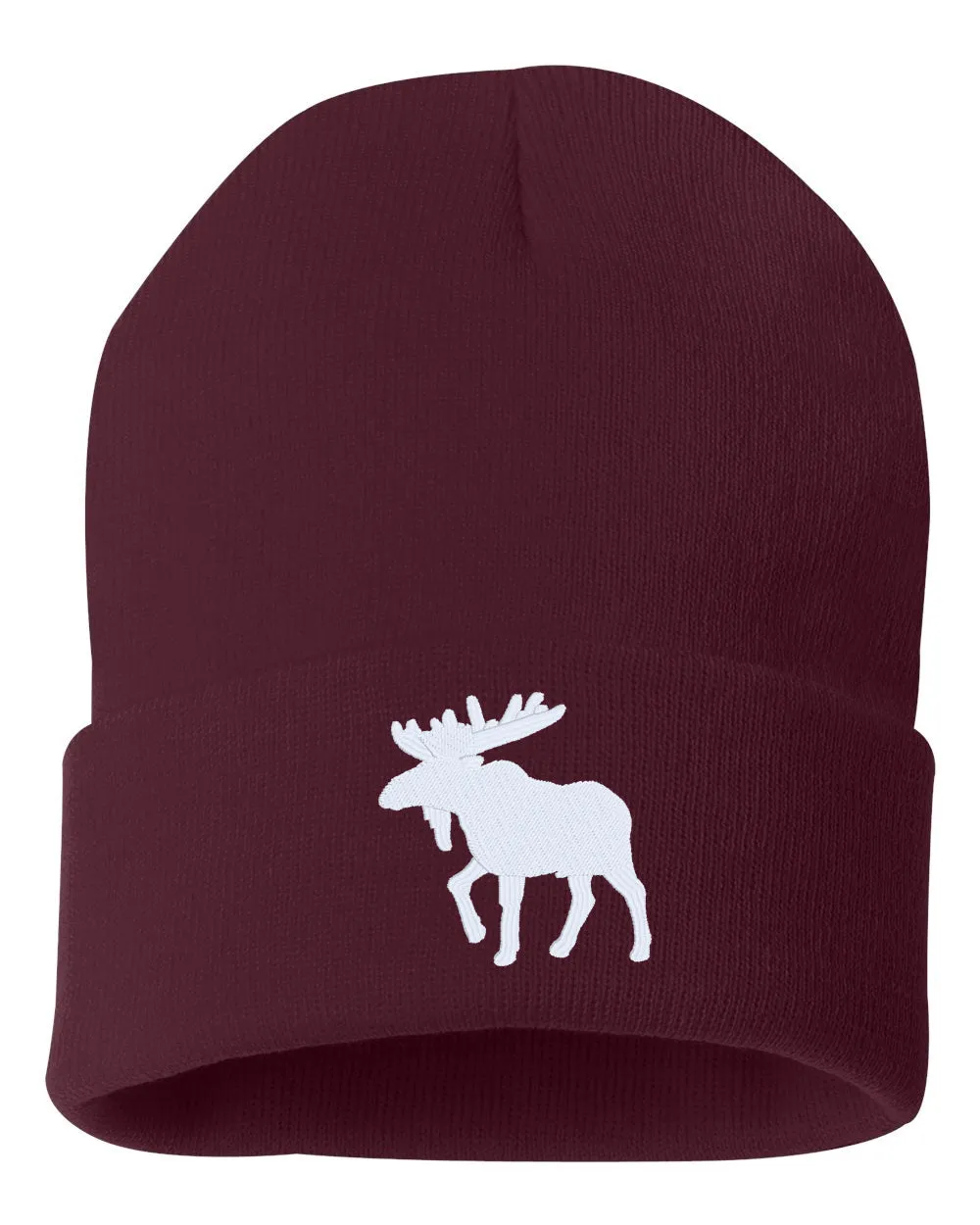MOOSE Embroidered Cuffed Beanie Hat