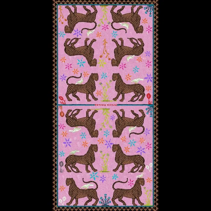 Mosaic pink scarf