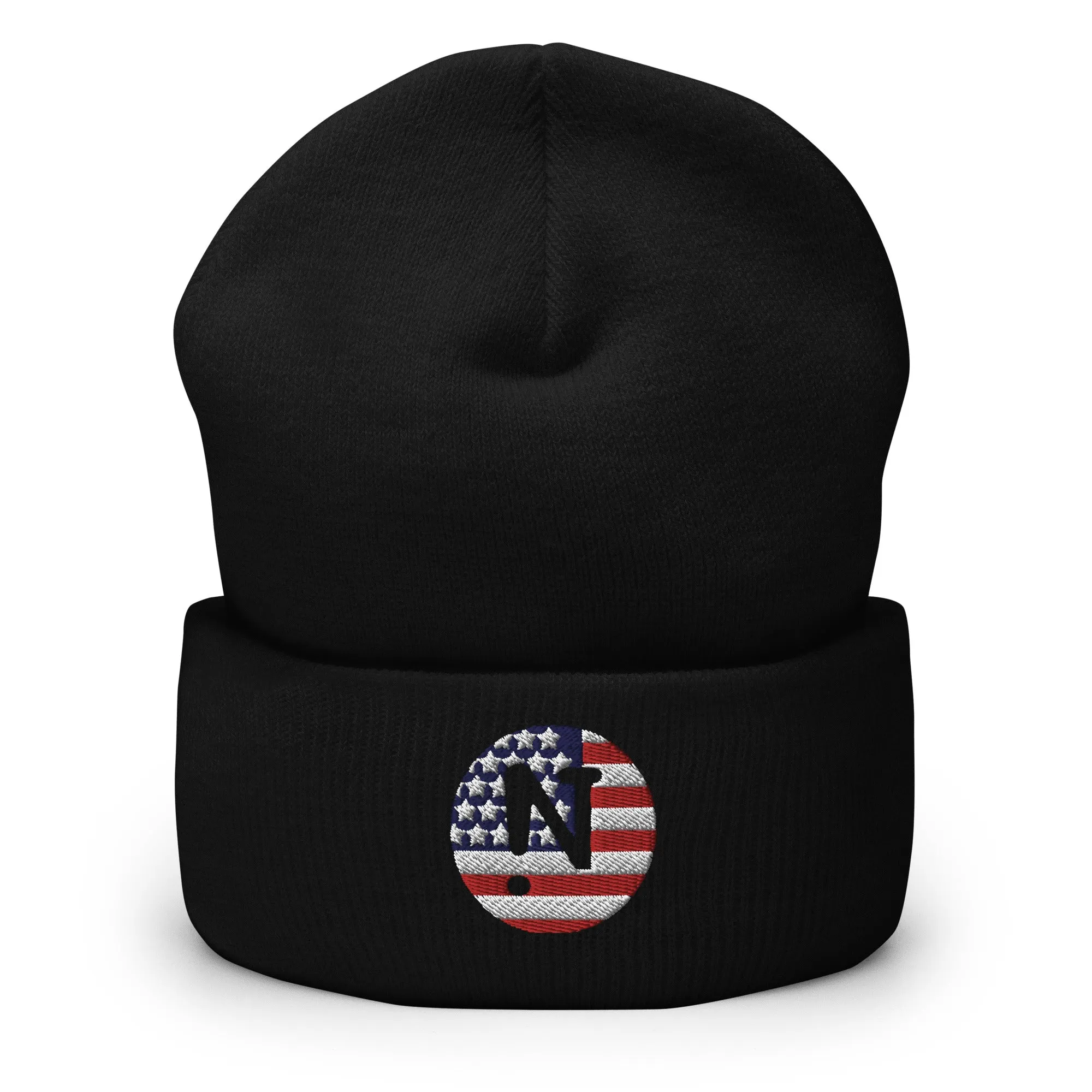 !N US Flag Cuffed Beanie