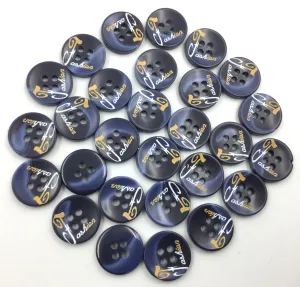 Navy Blue Circular 4 Hole Plastic Buttons