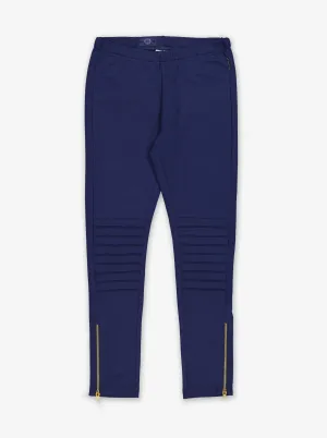 Navy Kids Biker Leggings