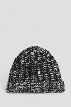 Nero/Ecru Mouliné Beanie