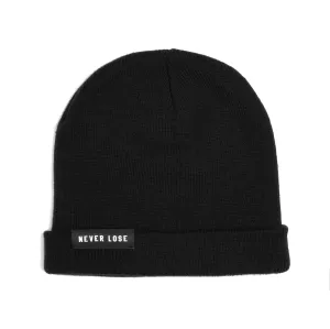 Never Lose Skull Cap Fold Beanie- Black