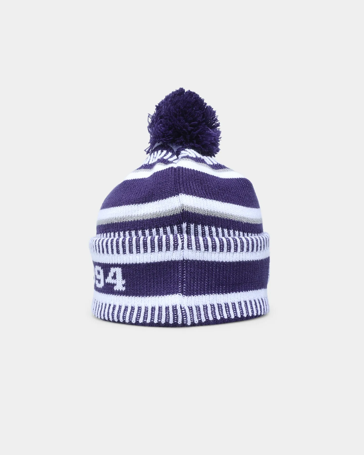 New Era Fremantle Dockers AFL Opening Bounce 2022 Pom Wordmark Beanie Purple