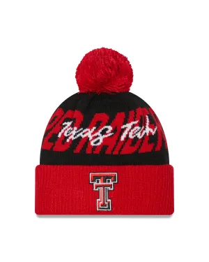 New Era Texas Tech "Confident" Fleece Lined Cuffed Beanie w/ Pom