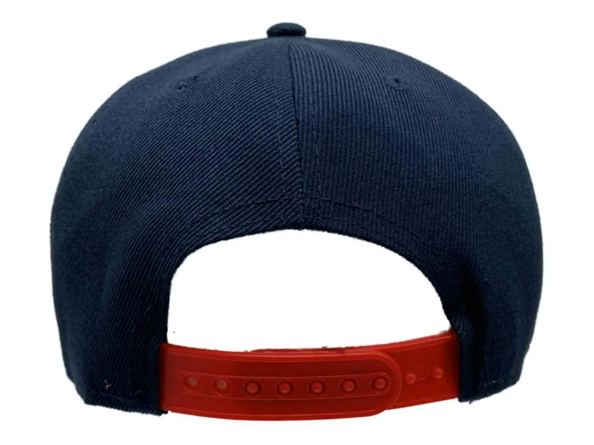 New York "NY" XM Navy & Red Structured Adjustable Snapback Flat Bill Hat Cap