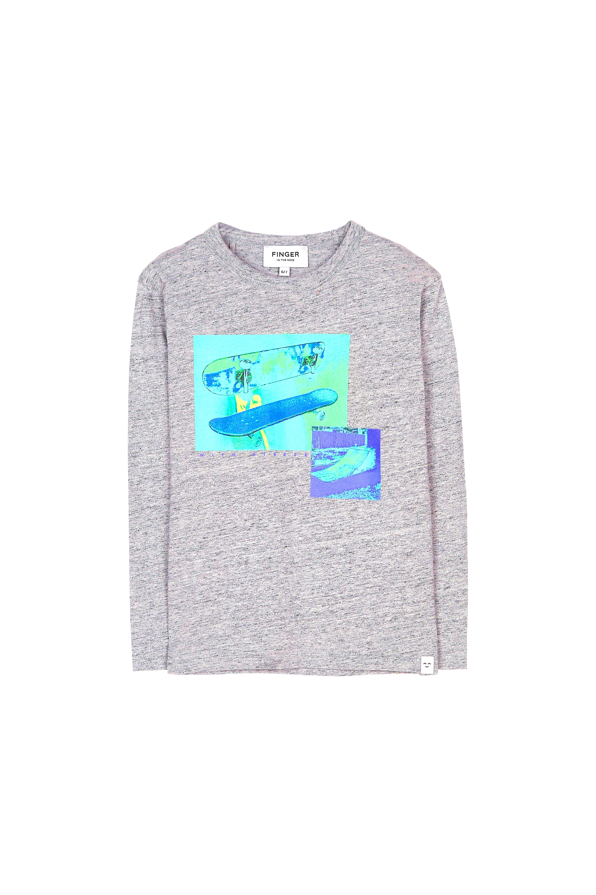 NICO Heather Grey Blue Skate - Long sleeve T-Shirt
