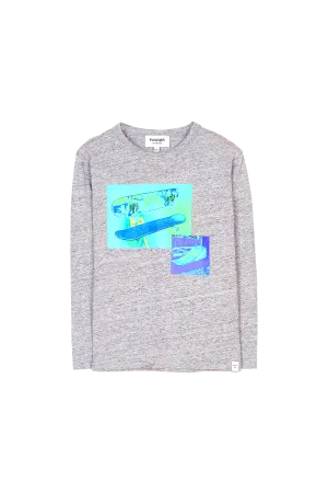 NICO Heather Grey Blue Skate - Long sleeve T-Shirt