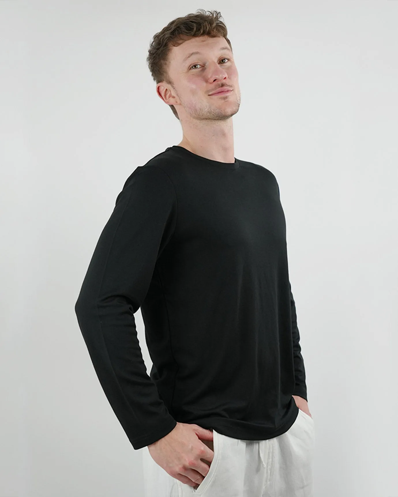 Non Iron Mulberry Silk Long Sleeve t-shirt