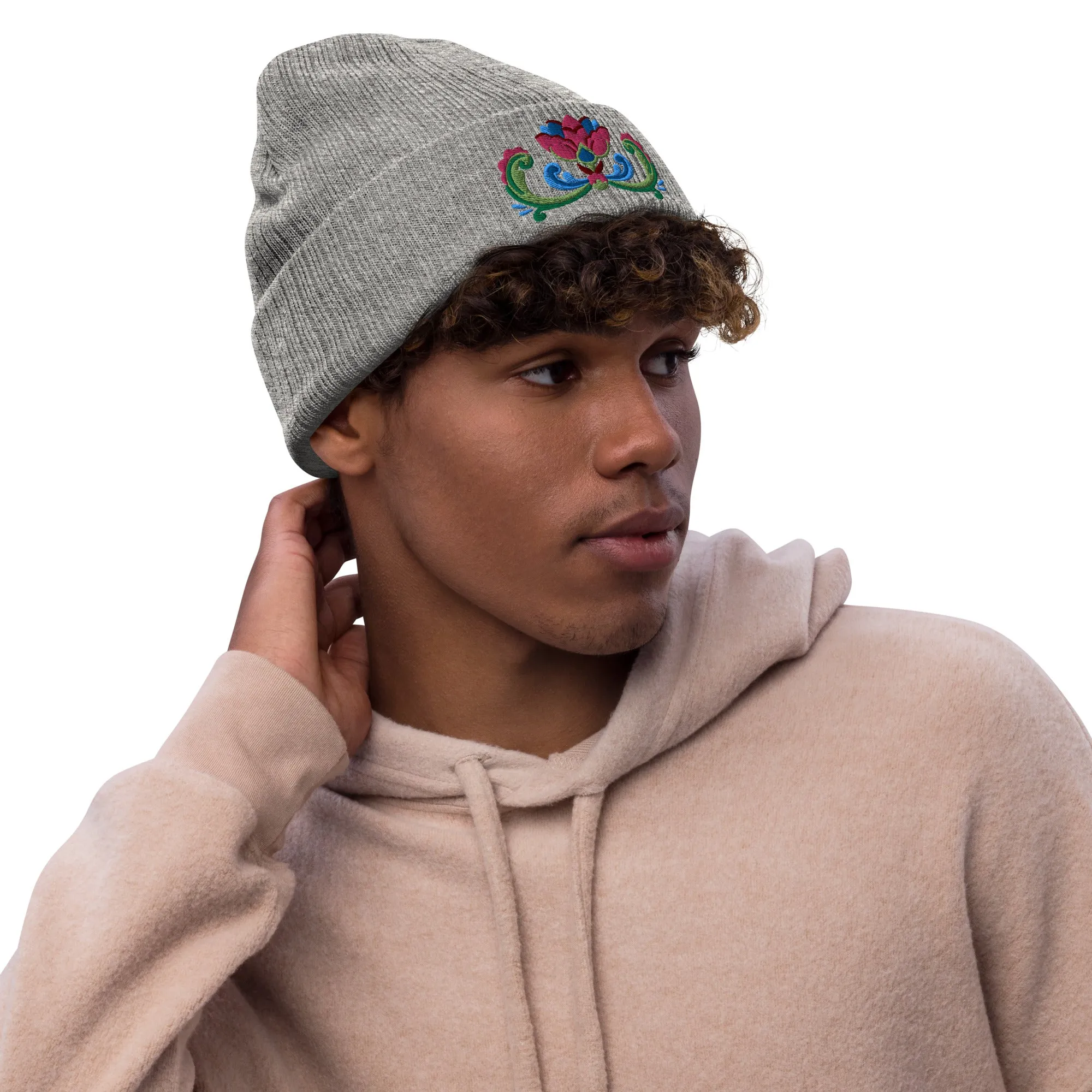 Norwegian Rosemaling Embroidered Beanie