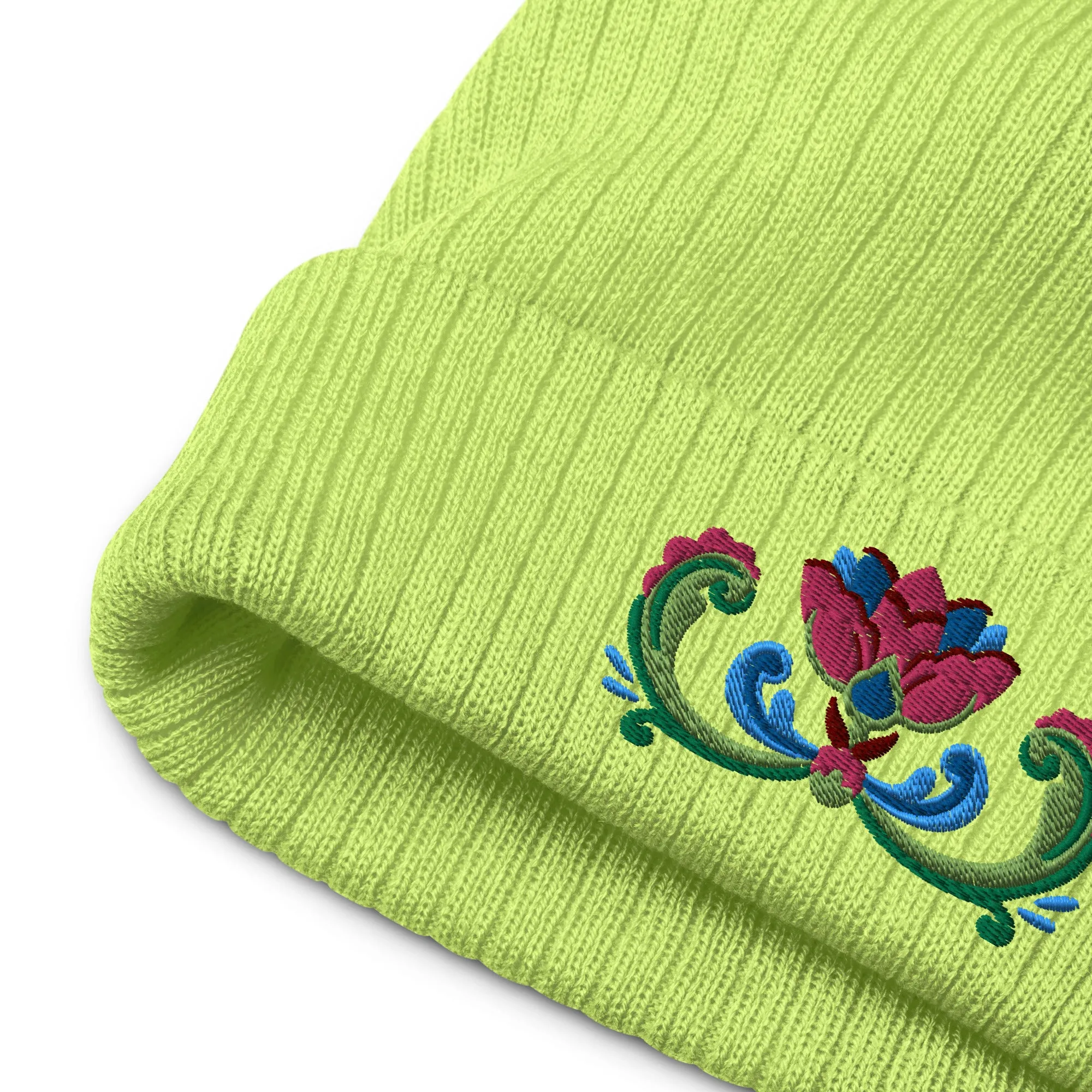 Norwegian Rosemaling Embroidered Beanie