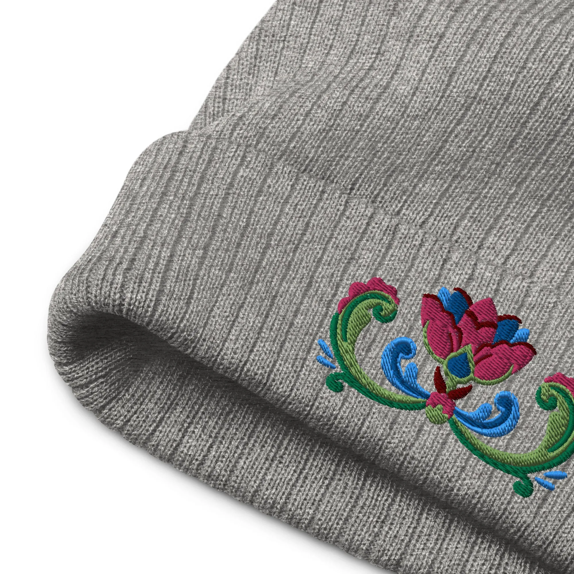 Norwegian Rosemaling Embroidered Beanie