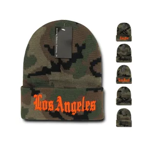 Nothing Nowhere N22 Camo City Cuffed Long Beanies Hats Winter Warm Ski Skull Caps