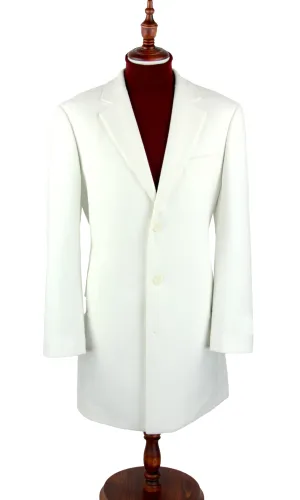 Off White Wool Slim Fit 3 Button Top Coat