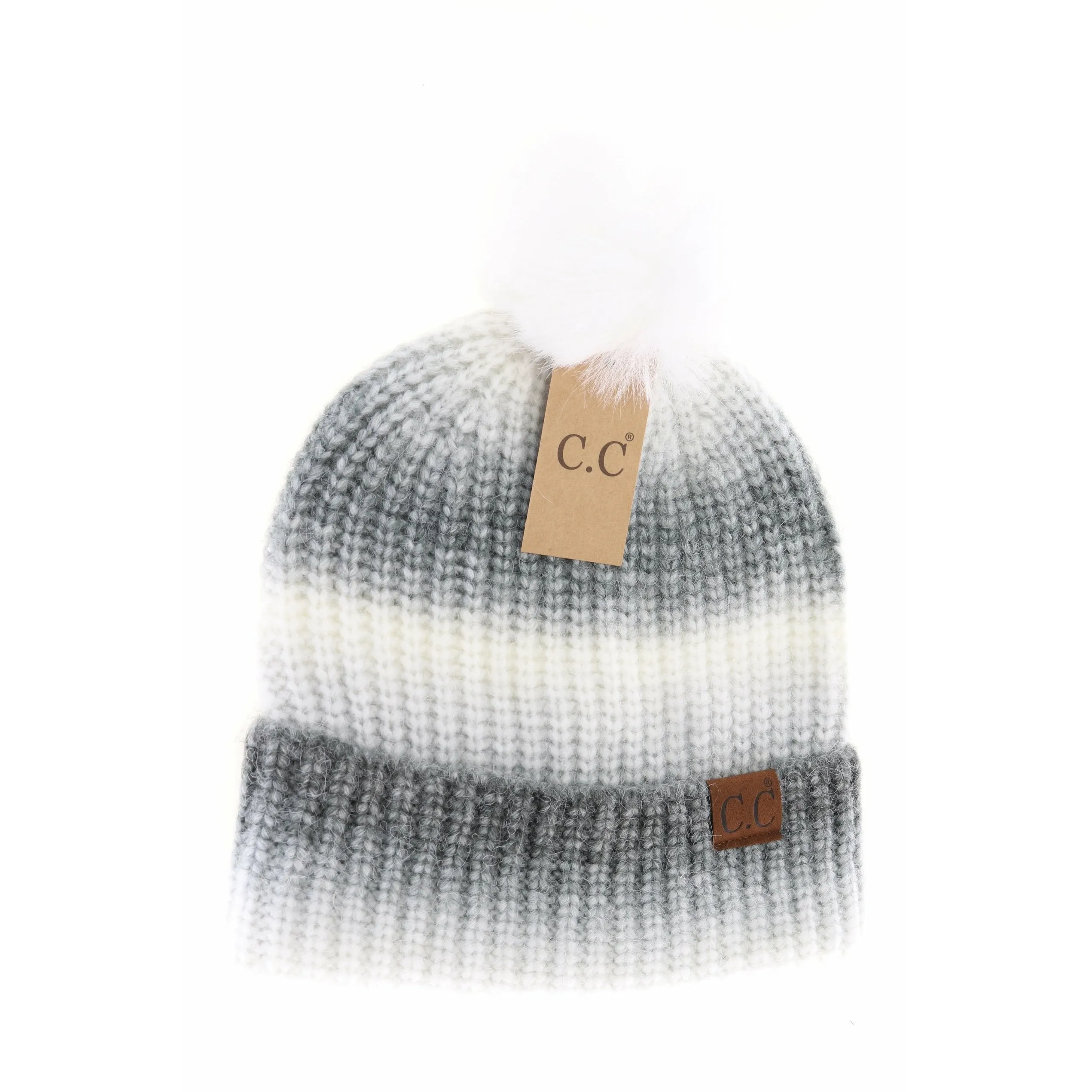 Ombre Fur Pom CC Beanie (Multiple Colors)