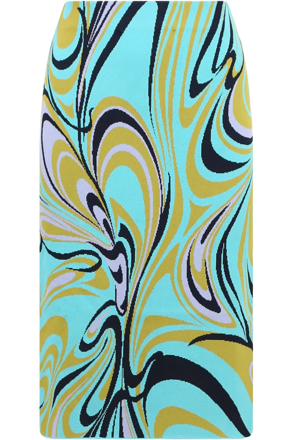 ONDE PRINT KNIT SKIRT GREEN