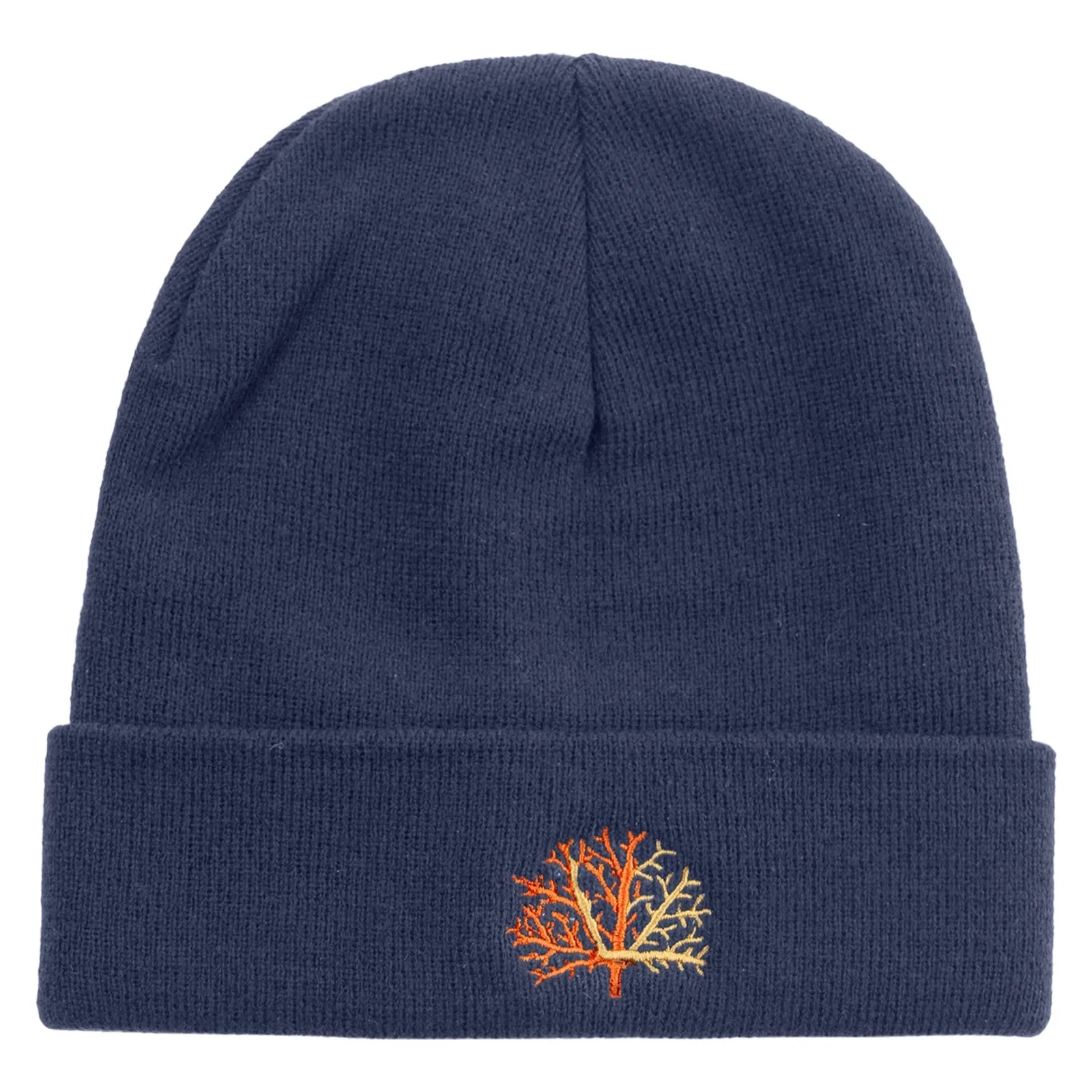 Orange Coral Logo Embroidered Big Size Acrylic Long Beanie