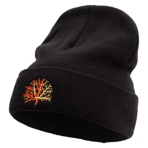 Orange Coral Logo Embroidered Big Size Acrylic Long Beanie