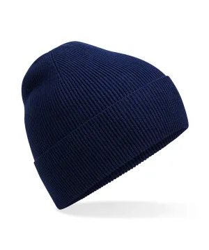 Organic cotton fine knit beanie | Oxford Navy